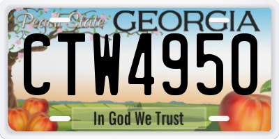 GA license plate CTW4950