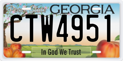 GA license plate CTW4951