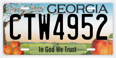 GA license plate CTW4952