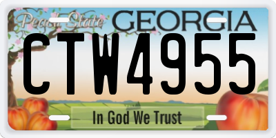 GA license plate CTW4955
