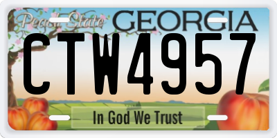 GA license plate CTW4957