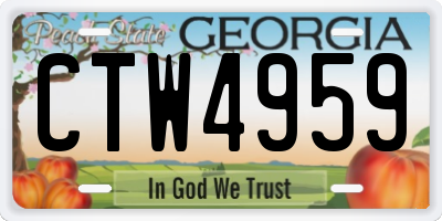 GA license plate CTW4959