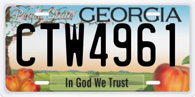 GA license plate CTW4961