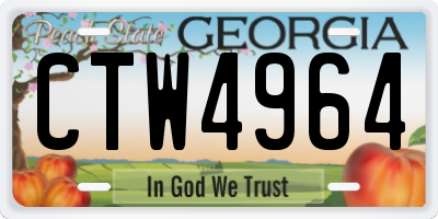 GA license plate CTW4964