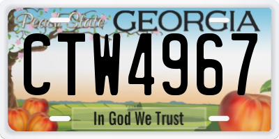 GA license plate CTW4967