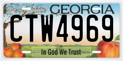 GA license plate CTW4969