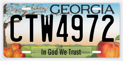 GA license plate CTW4972