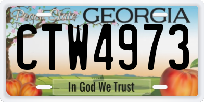 GA license plate CTW4973