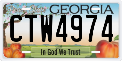 GA license plate CTW4974