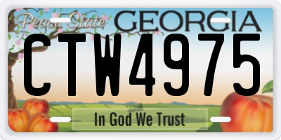 GA license plate CTW4975