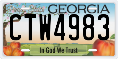 GA license plate CTW4983