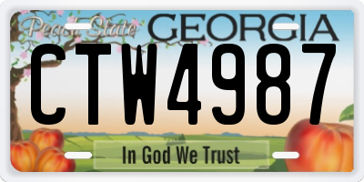 GA license plate CTW4987