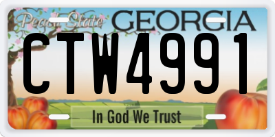 GA license plate CTW4991