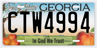 GA license plate CTW4994