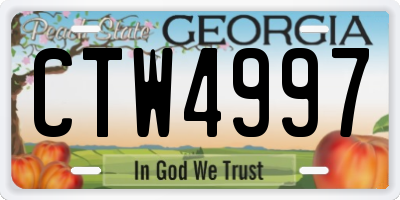GA license plate CTW4997