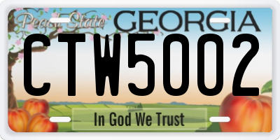 GA license plate CTW5002