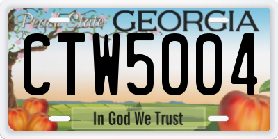 GA license plate CTW5004