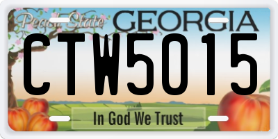 GA license plate CTW5015