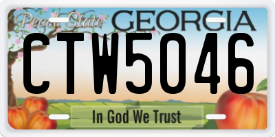 GA license plate CTW5046