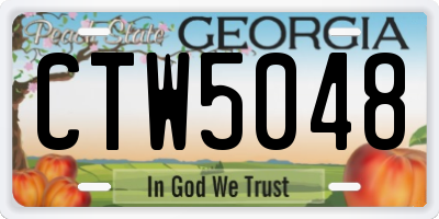 GA license plate CTW5048