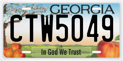 GA license plate CTW5049