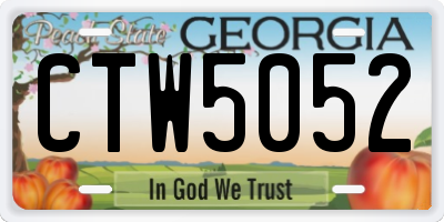 GA license plate CTW5052