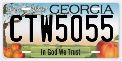 GA license plate CTW5055