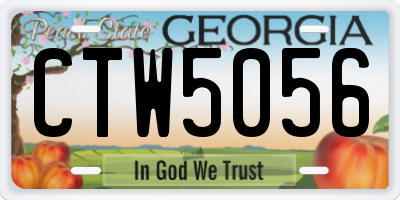 GA license plate CTW5056