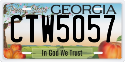 GA license plate CTW5057