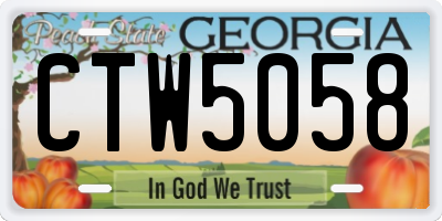 GA license plate CTW5058