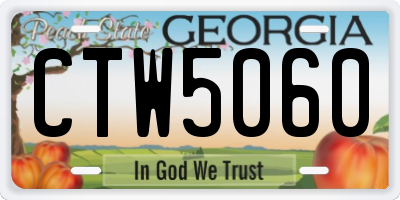 GA license plate CTW5060