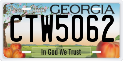 GA license plate CTW5062