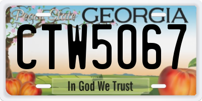 GA license plate CTW5067
