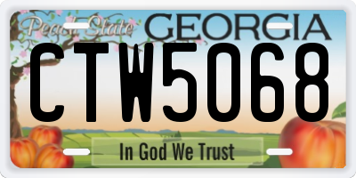 GA license plate CTW5068