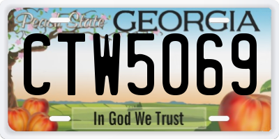 GA license plate CTW5069