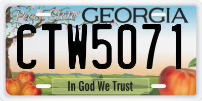 GA license plate CTW5071