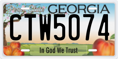 GA license plate CTW5074