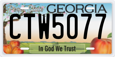 GA license plate CTW5077