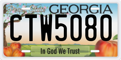 GA license plate CTW5080