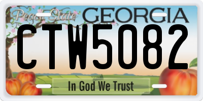 GA license plate CTW5082