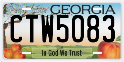 GA license plate CTW5083