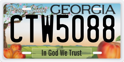 GA license plate CTW5088