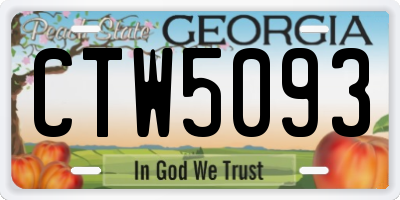 GA license plate CTW5093