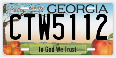 GA license plate CTW5112