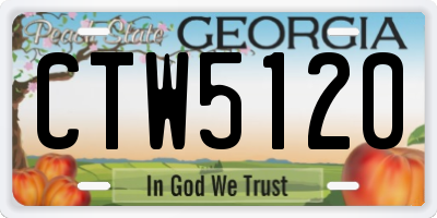 GA license plate CTW5120