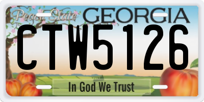 GA license plate CTW5126