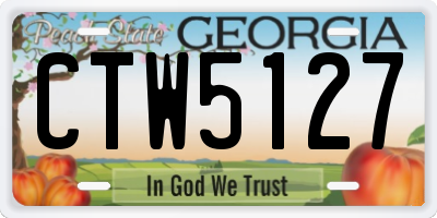 GA license plate CTW5127