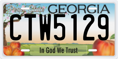 GA license plate CTW5129