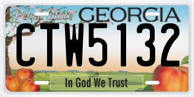 GA license plate CTW5132