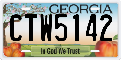 GA license plate CTW5142